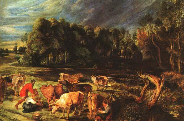 RUBENS, Pieter Pauwel Landscape with Cows Sweden oil painting art